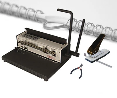 FALAMBI KOMPLETTPAKET zur KALENDERBINDUNG, Drahtbindung 3:1, Bindegerät & Zubehör(weiß)