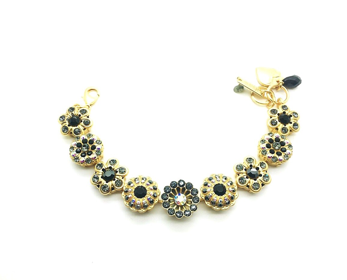 Bracelet By Mariana My treasures Coll. Beautiful Black and Cherry Turquoise S...