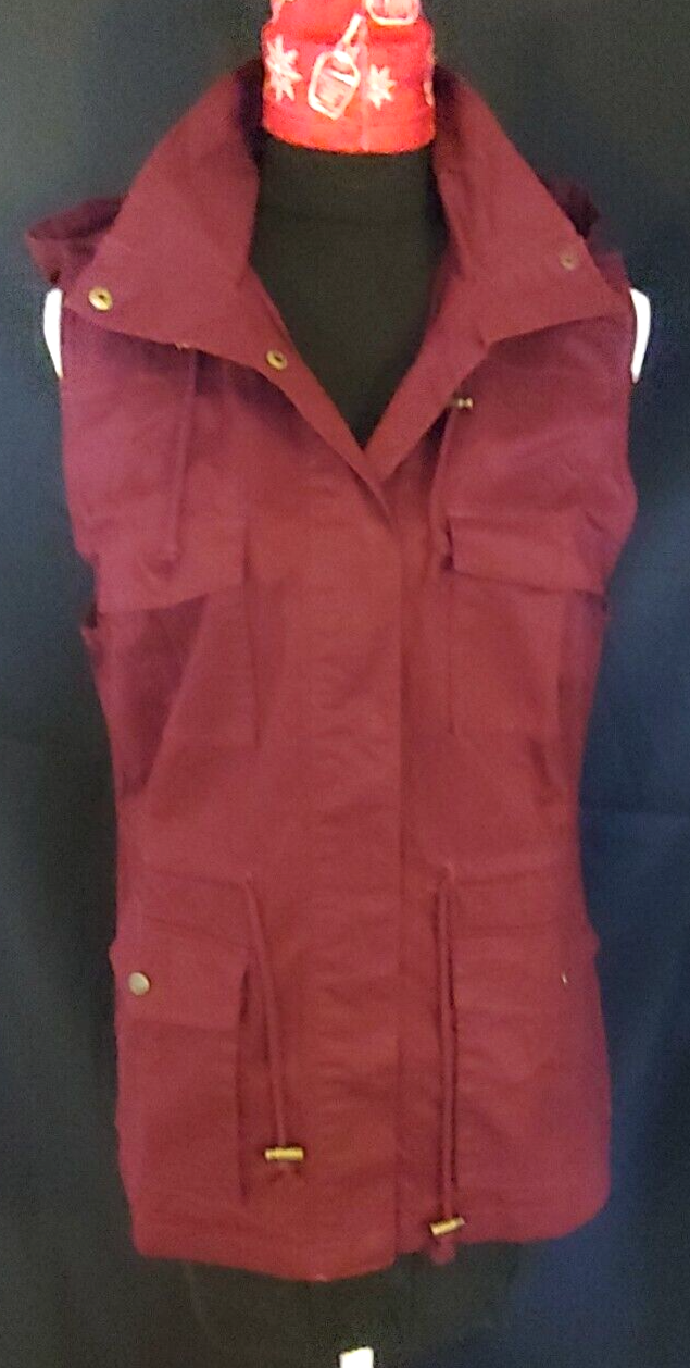 Vest, Love Tree, Hooded, Snap Front, Drawstrings, Pockets, Womens, Large-image