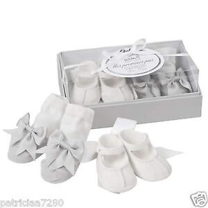 Coffret Cadeau De Naissance Chaussette Chaussure En Platre Bebe Fille Mathilde M Ebay