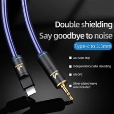 Type-C To 3.5mm USB C Male Audio Jack AUX Cable Converter Phone PC Car Headphone