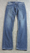 Flypaper Mens 32x34 Slim Fit Whisker Lines Washout Blue Denim Stretch Jeans