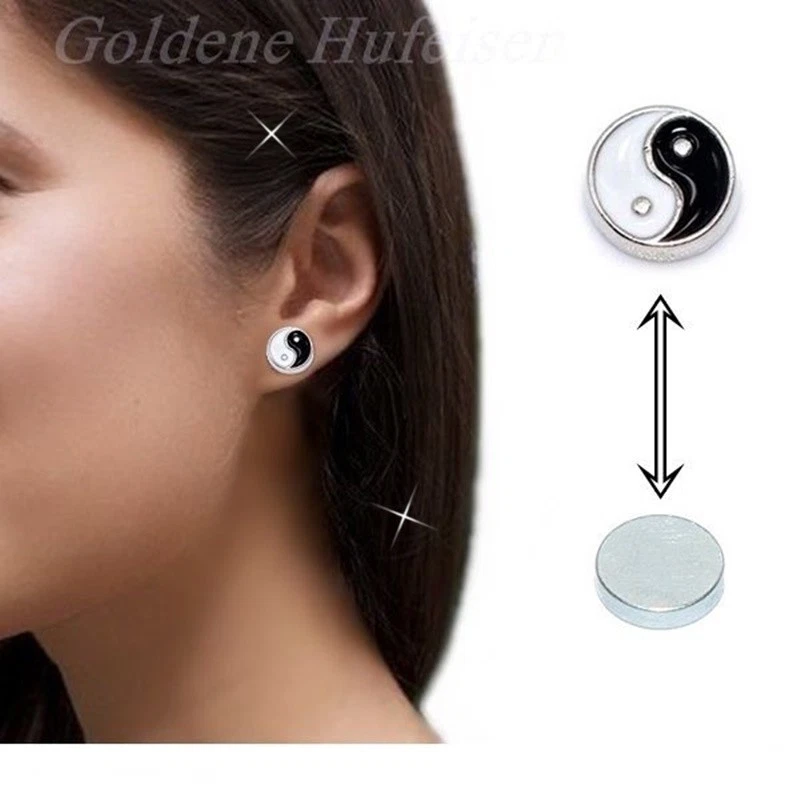 MAGNET Emaille Kristalle Ohrstecker Ohrringe Damen Frauen Magnetschmuck - Bild 3 von 4