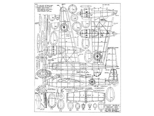 Breguet 693 Twin Rubber 29" Wingspan RC Model Airplane Printed Plans & Templates - Picture 2 of 2