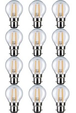 12x TCP LED FILAMENT LIGHT BULBS MINI GLOBE G45 CLEAR B22 / BC 4.5W = 40W 470LM