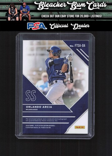 2016 Panini Elite Extra Edition FTSA-OA Orlando Arcia Patch Auto Blue /5 - Picture 2 of 2