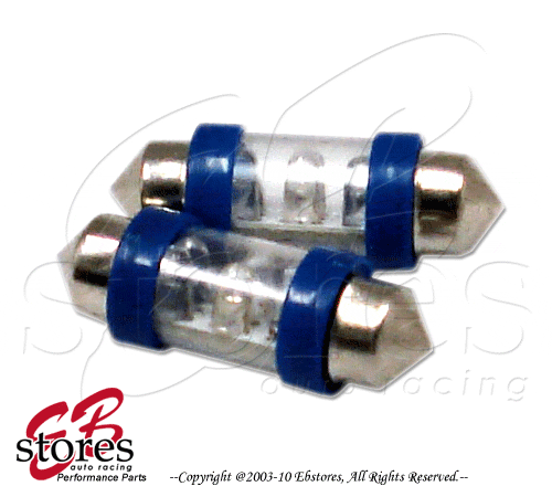 Blue Trunk Cargo Light 6 LED 31mm Light Bulb 2pcs DE3175 DE3022 DE3423 (1 Pair) - Picture 1 of 1