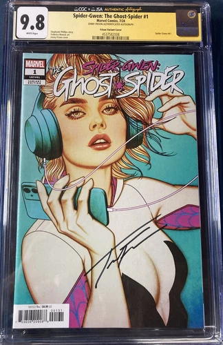 SPIDER-GWEN THE GHOST SPIDER #1 VARIANT COVER CGC JSA 9.8 SIGNED BY JENNY FRISON