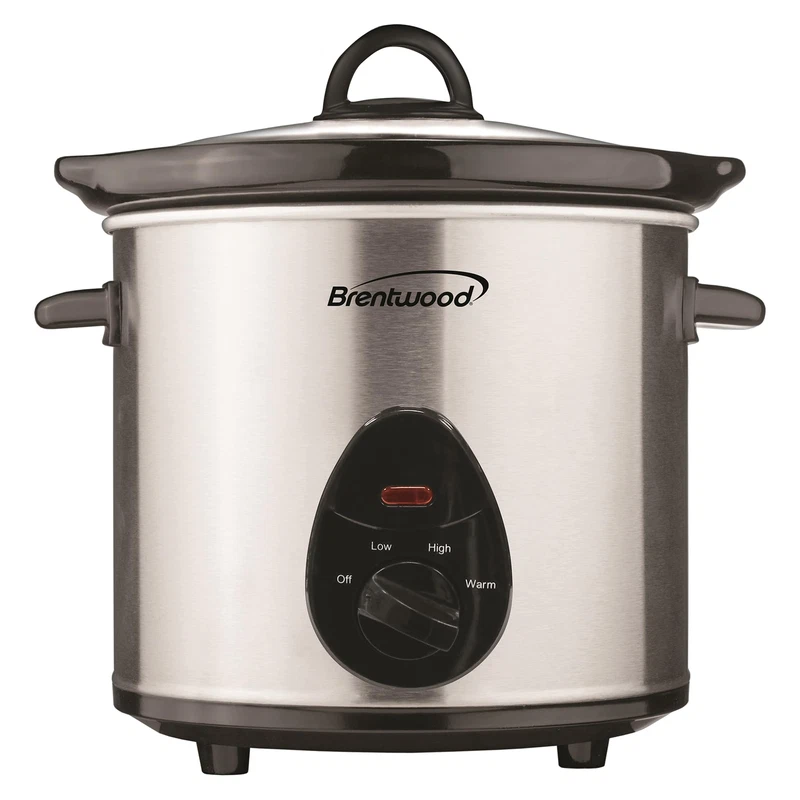Brentwood Sc-130S Slow Cooker Stainless Steel Body 3-Quart