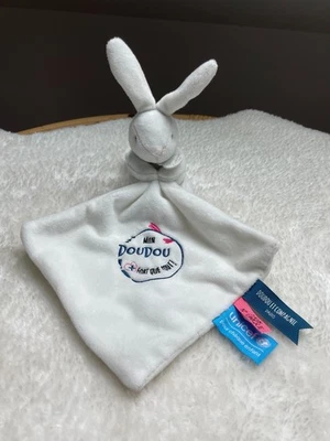 Doudou plat mouchoir lapin Doudou et Compagnie DC3715 Unicef - Photo 1/4