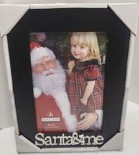 Malden International Designs Santa & Me Black Silver Picture Frame 4x6 Photo New