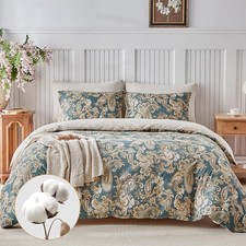 Cotton Duvet Cover Queen Size - 100 Cotton Reversible Paisley Duvet Cover Set