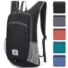 15L Black Lightweight Hiking Backpack Foldable Small Travel Packable Camping