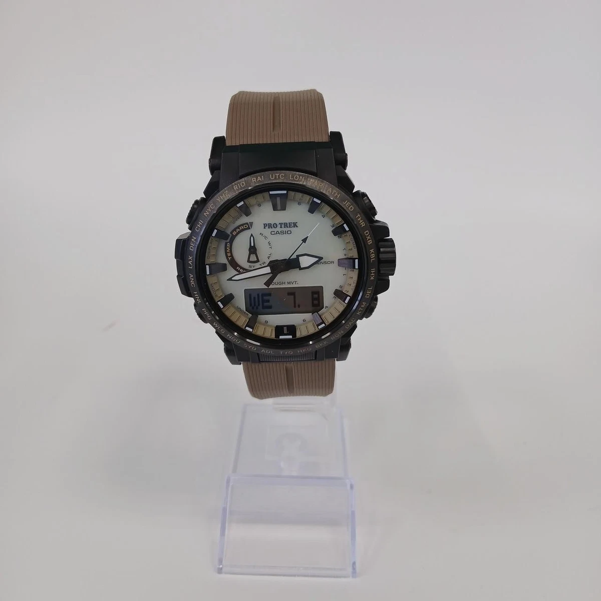 Casio PRO TREK PRW-61LD-5JF Radio Solar Reloj Escalador Línea Oscuro Coyote Usado