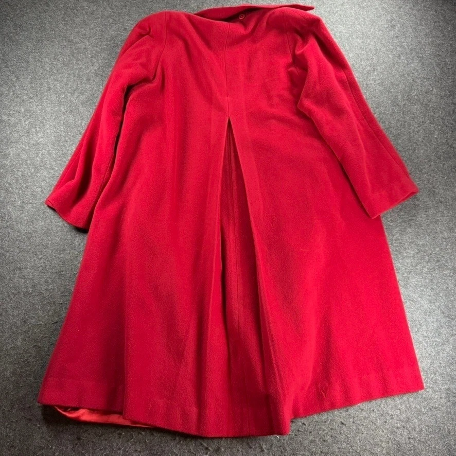 Abrigo columpio vintage años 50 del Himalaya 100 % cachemir rojo para mujer M/L Baitch Castaldi Foto 4 de 4