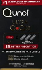 Qunol Ultra CoQ10 3X Better Absorption Supplement 120 Count - EXP 03/2028 