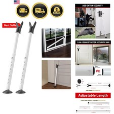 Door Security Bar 2 Pack, Heavy Duty Metal Door Stoppers, 2 in 1 Adjustable D...