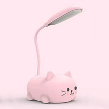 LED Kids Lamp, Mini Cat Table Lamp, Portable LED Night Light, Cute Desk Pink