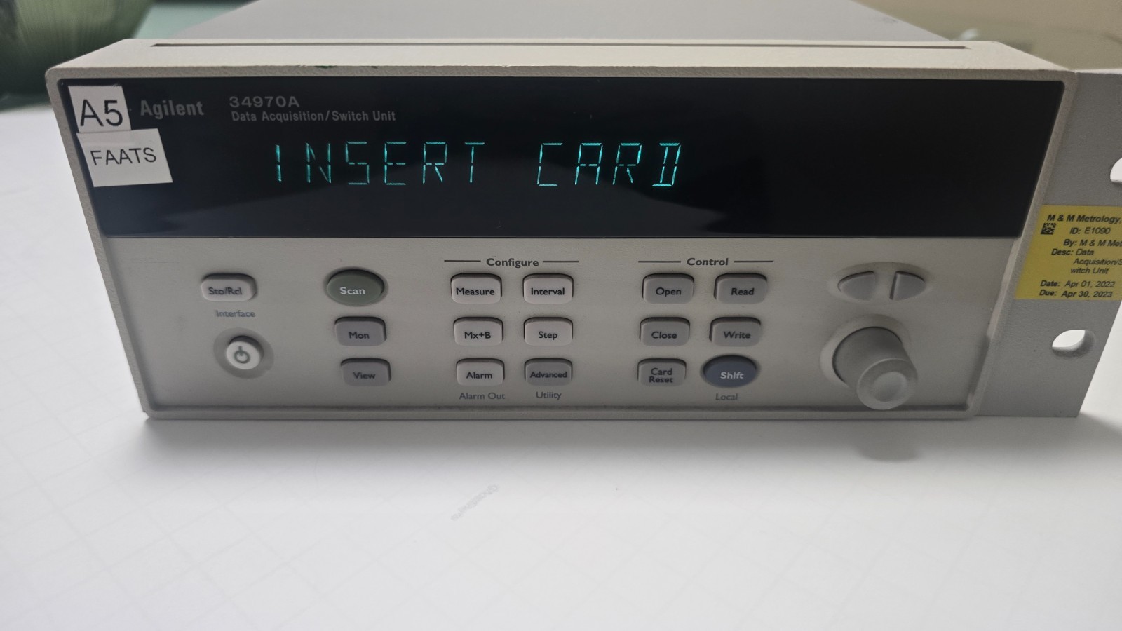 Agilent 34970A Data Acquisition / Switch, Powers On, No Cards – Tested – Qty1