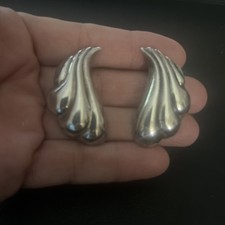 Vintage Sterling Silver Winged Earrings angel wings pierced