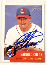 BARTOLO COLON Signed 2002 Topps Heritage #354 Card Cleveland Indians Autograph