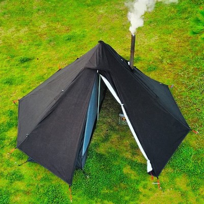 1 Personen Ultraleicht Hot Tent Mit Stove Jack Tipi Zelt Outdoor Camping Firs...