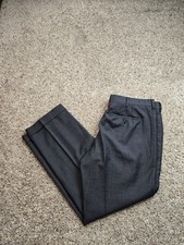 Prada Dress Pants 52R Black Micro Check Wool Cuffed 34X28 Italy Made