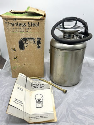 #ad #ad Vintage Sears Craftsman 2 gallon stainless steel compressed air sprayer W box $58.50
