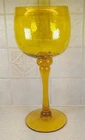 Blenko Glass 413-L Tall Goblet Chalice 12 3/4" Acid Signature Jonquil Crackle