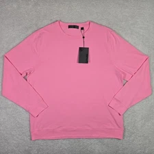 G/FORE Luxe Crewneck Mens Large Mid Layer Shirt Pink Long Sleeve GMM000007 L