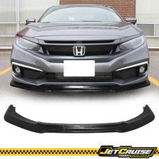 Fits 19-21 Honda Civic Gt Style Front Bumper Lip Spoiler Splitter Unpainted Pu