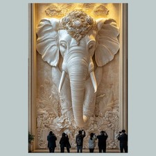 #1345 Elephant Mural 8x10 Glossy Photo - Fast-Secure Shipping