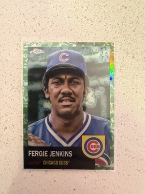 2022 Topps Chrome Platinum Fergie Jenkins Toile White Green #d /99 Cubs #59