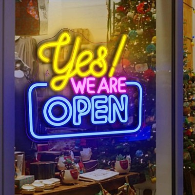 Offene Leuchtreklame LED Neonlicht Schild Werbetafel Display Schild Wand