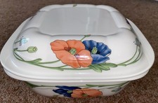 Villeroy Boch Amapola Porcelain Casserole Dish W/Cover Excellent Cond Pretty