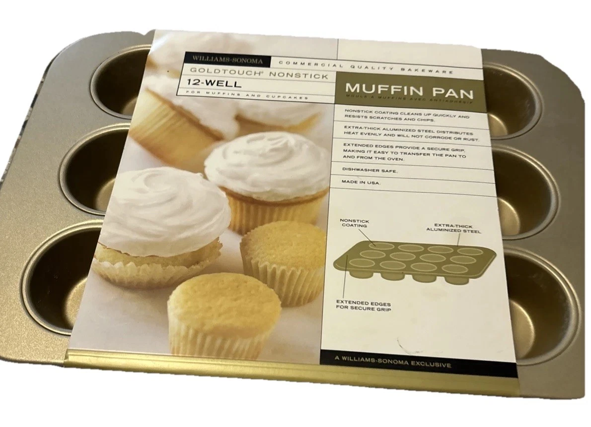 New WILLIAMS-SONOMA Goldtouch Muffin Pan 12 Well Nonstick USA see qty Available