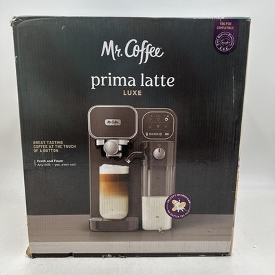 Mr. Coffee Prima Latte Luxe Machine, Single/Double Espresso/Cappuccino Latte