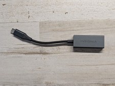 Insignia USB-C to Ethernet Adapter RJ45 Network Cable Converter for Laptop Black