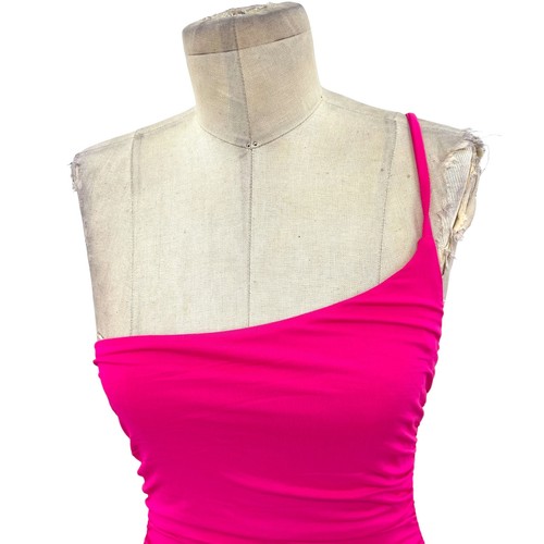 NWT Hello Molly Changed My Name Dress Hot Pink One Shoulder Ruched Size US 6 - Picture 2 of 11