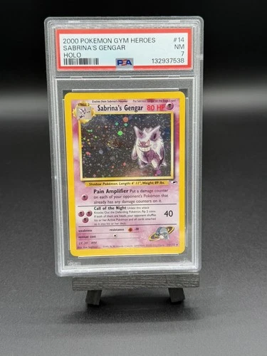 [PSA 7] Pokémon Sabrina's Gengar #14 Gym Heroes Unlimited Holo Rare WOTC NM