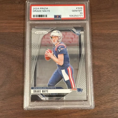 2024 Panini Prizm Drake Maye #329 Rookie Base PSA 10 New England Patriots