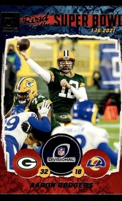 2021 DONRUSS AARON RODGERS DR1 ROAD TO THE SUPER BOWL DIVISIONAL ROUND PACKERS