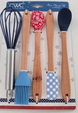 Cook With Color 5 Piece Mini Utensil Set Red White Blue NEW