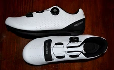 New IMENSEAS Mens 8.5 White/Black Cycling Shoes Road Mountain Bike Riding Shoes.