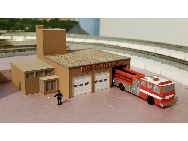 " Fire Station House " Urban City Building - Z Scale 1:220 No Assembly Required! - Image 2 of 4