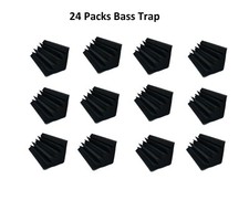 24 pcs Acoustic Foam Bass Trap Soundproof Corner Wall Studio Home 10x5x5 Black