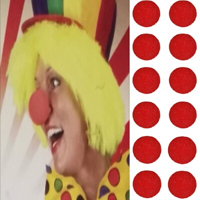 12 Clownsnasen Clown rot Nase Red Nose Day Zirkus Party Fasching Zubehör