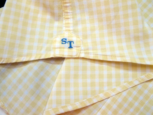 Southern Tide Mens Yellow Gingham Check Shirt Sz M Cotton Blend Pocket Skipjack - Bild 4 von 5
