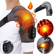 3 in 1 Electric Heated Vibration Shoulder Massager Brace Wrap Joint Pain Relief