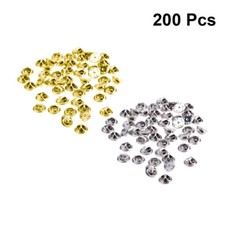 200pcs Brass Clutch Badge Insignia Clutches Pin Backs Silver Golden